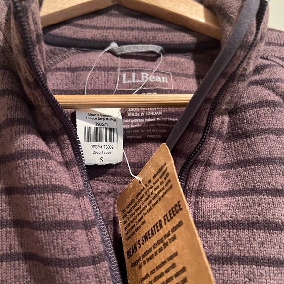 LL Bean fleece full zip jacket in deep taupe. NWT - Picture 2 of 4